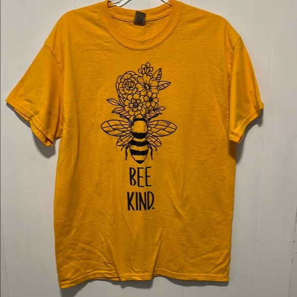 Gildan Bright Yellow "Bee Kind" Graphic Tee - Picture 1 of 3